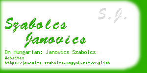 szabolcs janovics business card